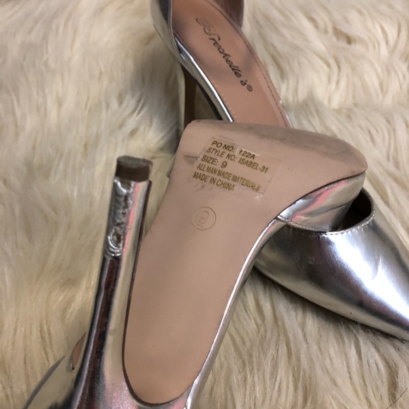 Breckelles silver pointy toe heels - Picture 4 of 6